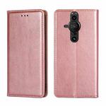 For Sony Xperia Pro-I Gloss Oil Solid Color Magnetic Leather Phone Case(Rose Gold)