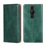 For Sony Xperia Pro-I Gloss Oil Solid Color Magnetic Leather Phone Case(Green)
