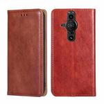 For Sony Xperia Pro-I Gloss Oil Solid Color Magnetic Leather Phone Case(Brown)