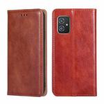 For Asus Zenfone 8 ZS590KS Gloss Oil Solid Color Magnetic Leather Phone Case(Brown)