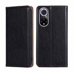 For Huawei nova 9 Gloss Oil Solid Color Magnetic Leather Phone Case(Black)