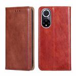 For Huawei nova 9 Gloss Oil Solid Color Magnetic Leather Phone Case(Brown)