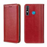 For Infinix Hot 8/Hot 8 Lite/Tecon Camon 12 Grid Texture Magnetic Flip Leather Phone Case(Red)