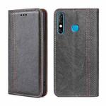 For Infinix Hot 8/Hot 8 Lite/Tecon Camon 12 Grid Texture Magnetic Flip Leather Phone Case(Grey)
