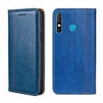 For Infinix Hot 8/Hot 8 Lite/Tecon Camon 12 Grid Texture Magnetic Flip Leather Phone Case(Blue)