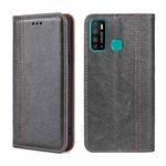 For Infinix Hot 9/Note 7 lite Grid Texture Magnetic Flip Leather Phone Case(Grey)