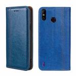 For Infinix Smart 4 Grid Texture Magnetic Flip Leather Phone Case(Blue)