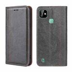 For Infinix Smart HD 2021 Grid Texture Magnetic Flip Leather Phone Case(Grey)