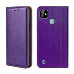 For Infinix Smart HD 2021 Grid Texture Magnetic Flip Leather Phone Case(Purple)