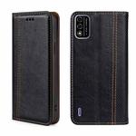 For Itel A48 Grid Texture Magnetic Flip Leather Phone Case(Black)
