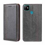 For Itel Vision 1 Grid Texture Magnetic Flip Leather Phone Case(Grey)
