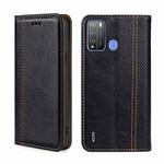 For Itel Vision 1 Pro Grid Texture Magnetic Flip Leather Phone Case(Black)