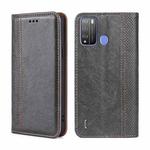 For Itel Vision 1 Pro Grid Texture Magnetic Flip Leather Phone Case(Grey)