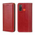 For Tecno Camon 15/Camon 15 Air/Spark 5/Spark 5 Pro Grid Texture Magnetic Flip Leather Phone Case(Red)
