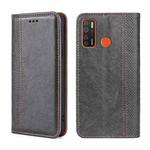 For Tecno Camon 15/Camon 15 Air/Spark 5/Spark 5 Pro Grid Texture Magnetic Flip Leather Phone Case(Grey)