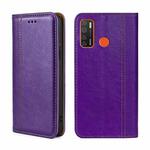 For Tecno Camon 15/Camon 15 Air/Spark 5/Spark 5 Pro Grid Texture Magnetic Flip Leather Phone Case(Purple)