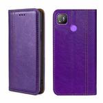 For Tecno Pop 4 Grid Texture Magnetic Flip Leather Phone Case(Purple)