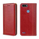 For Tecno Pop 2/Pop 2 F/Pop 2 Pro/Pop 2 Power/Itel P13 Grid Texture Magnetic Flip Leather Phone Case(Red)