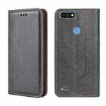 For Tecno Pop 2/Pop 2 F/Pop 2 Pro/Pop 2 Power/Itel P13 Grid Texture Magnetic Flip Leather Phone Case(Grey)