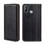 For Tecno Spark 6 GO Grid Texture Magnetic Flip Leather Phone Case(Black)