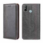 For Tecno Spark 6 GO Grid Texture Magnetic Flip Leather Phone Case(Grey)