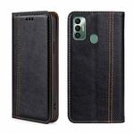 For Tecno Spark 7 Grid Texture Magnetic Flip Leather Phone Case(Black)