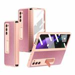 For Samsung Galaxy Z Fold2 5G Retractable Hinge TPU + PC Phone Case with Protective Film(Pink)