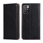 For Xiaomi Redmi 10 Gloss Oil Solid Color Magnetic Leather Phone Case(Black)