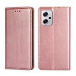 For Xiaomi Redmi Note 11T Pro / Pro Plus 5G Gloss Oil Solid Color Magnetic Leather Phone Case(Rose Gold)