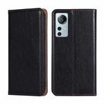 For Xiaomi 12 Lite Gloss Oil Solid Color Magnetic Leather Phone Case(Black)