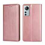 For Xiaomi 12 Lite Gloss Oil Solid Color Magnetic Leather Phone Case(Rose Gold)