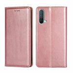 For OnePlus Nord CE 5G Gloss Oil Solid Color Magnetic Leather Phone Case(Rose Gold)