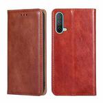 For OnePlus Nord CE 5G Gloss Oil Solid Color Magnetic Leather Phone Case(Brown)