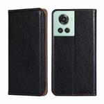 For OnePlus Ace / 10R Gloss Oil Solid Color Magnetic Leather Phone Case(Black)