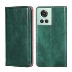 For OnePlus Ace / 10R Gloss Oil Solid Color Magnetic Leather Phone Case(Green)