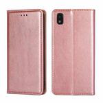 For ZTE Blade L210 Gloss Oil Solid Color Magnetic Leather Phone Case(Rose Gold)