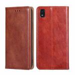 For ZTE Blade L210 Gloss Oil Solid Color Magnetic Leather Phone Case(Brown)