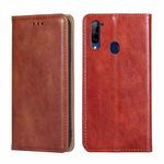 For ZTE Libero 5G Gloss Oil Solid Color Magnetic Leather Phone Case(Brown)