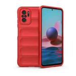 For Xiaomi Redmi Note 10 4G Magic Shield TPU + Flannel Phone Case(Red)