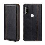 For Fujitsu Arrows WE F-51B Grid Texture Magnetic Flip Leather Phone Case(Black)