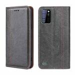 For Oukitel C25 Grid Texture Magnetic Flip Leather Phone Case(Grey)