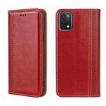 For UMIDIGI A11 Grid Texture Magnetic Flip Leather Phone Case(Red)