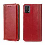For UMIDIGI A11 Pro Max Grid Texture Magnetic Flip Leather Phone Case(Red)