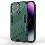 For iPhone 14 Pro Max Punk Armor 2 in 1 PC + TPU Phone Case (Green)