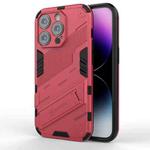 For iPhone 14 Pro Max Punk Armor 2 in 1 PC + TPU Phone Case (Light Red)