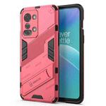 For OnePlus Nord 2T Punk Armor 2 in 1 PC + TPU Phone Case(Light Red)