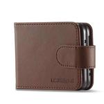 For Samsung Galaxy Z Flip4 5G LC.IMEEKE Calf Texture Leather Phone Case(Brown)