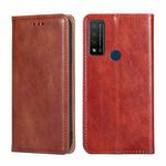 For TCL 20 R 5G / Bremen / 20 AX 5G Gloss Oil Solid Color Magnetic Leather Phone Case(Brown)