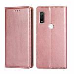 For Fujitsu Arrows WE F-51B Gloss Oil Solid Color Magnetic Leather Phone Case(Rose Gold)