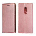 For Fujitsu Arrow Be4 Plus F-41B Gloss Oil Solid Color Magnetic Leather Phone Case(Rose Gold)